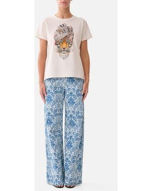 CAMILLA Short Sleeve Easy Tee Aranjuez Animalia - Blue