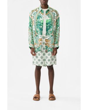 CAMILLA Fixed Waist Mid Length Walk Short Corridor Of Calm - Green