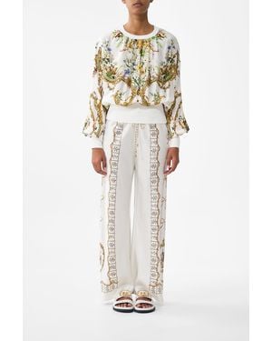 CAMILLA Bias Cut Drawstring Pant Dressing Room Drama - White