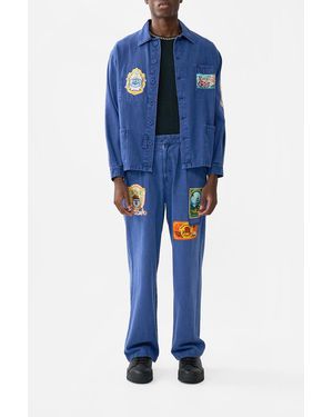 CAMILLA Straight Leg Pleated Chino Song Of Saint Anthony - Blue