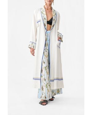 CAMILLA Long Robe With Tie Venus On A Vespa - White