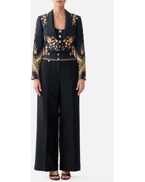 CAMILLA Tailored Pant With Waist Button Detail Taurus Rising - Black