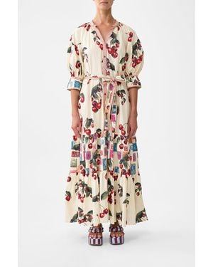 CAMILLA Tiered Shirt Dress - White