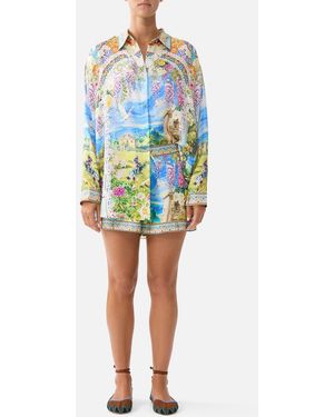 CAMILLA Collared Shirt With Side Buttons Navàs Nouveau - Blue