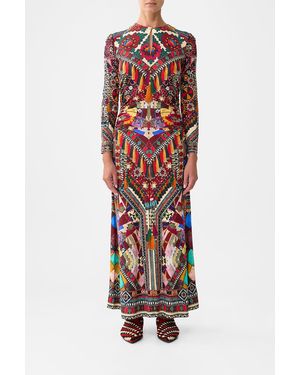 CAMILLA Gathered Jersey Long Dress Patchwork Alchemy