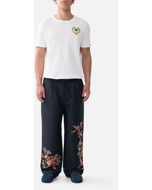 CAMILLA Embroidered Tailored Lounge Pant Sultans And Queens - Blue