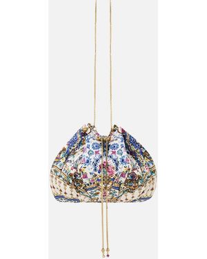 CAMILLA Drawstring Pouch Bag With Chain Strap All About That Lace - Blue
