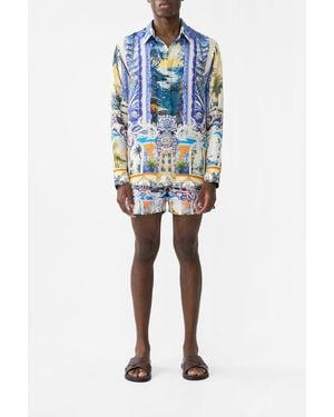 CAMILLA Long Sleeve Hidden Placket Shirt Song Of Saint Anthony - Blue