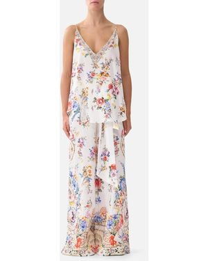 CAMILLA V Neck Cami I Left My Heart - White