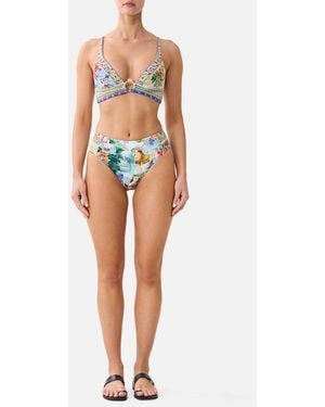 CAMILLA High Tri Bikini Top W Ring Front Verses - Blue