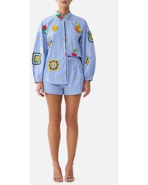 CAMILLA Tuck Front Short Magic Of The Mercado - Blue
