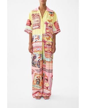 CAMILLA Oversized Shirt With Pocket Collage Kingdom - White