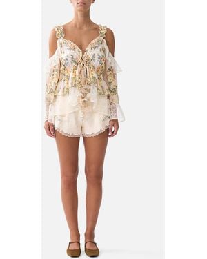 CAMILLA High Waisted Flare Short Twilight - Natural