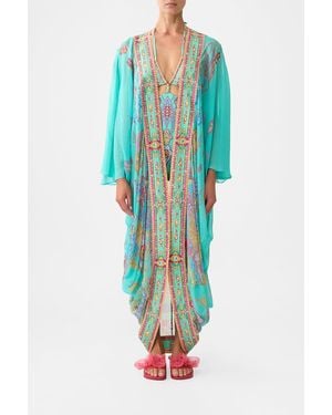 CAMILLA Long Sleeve Long Cape The Concubines Corridor - Blue