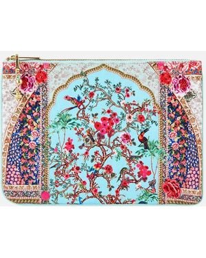 CAMILLA Small Canvas Clutch Sultans And Queens - Red