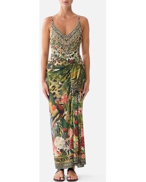 CAMILLA Multi Wear Long Sarong Leotigra Land - Green