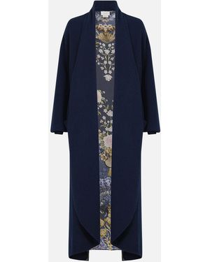 CAMILLA Wool Blend Knit Layer With Silk Back Notes From The Room - Blue