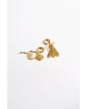 CAMILLA Enchanted Oceania Asymmetrical Drop Earrings - White