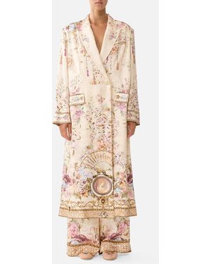 CAMILLA Tailored Oversized Coat Adorned - Natural