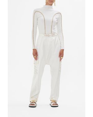 CAMILLA High Neck Knit Top Valley Of The Queens - White