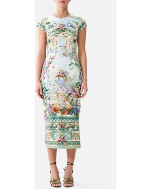 CAMILLA Jersey Tank Dress With Cap Sleeves Art For The Empress - Green