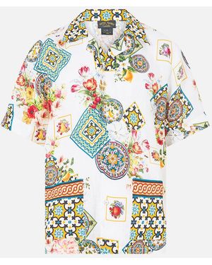 CAMILLA Short Sleeve Cabana Shirt Magic Of The Mercado - White