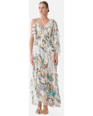 CAMILLA Asymmetric Spliced Ruffle Dress Art For The Artisans - White