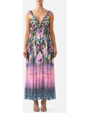 CAMILLA Frill Bralette Long Dress Millamorphosis - Pink