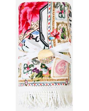 CAMILLA Beach Towel With Fringe La Belle Botanique - White