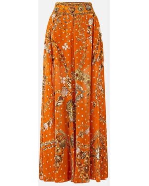 CAMILLA Sheer Wide Leg Pant Talismans Of Turkiye - Orange