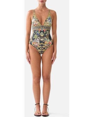 CAMILLA High Tri One Piece W Front Trim Palace Zoology - Black