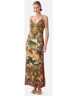 CAMILLA Long Godet Slip Dress Meet Me - White