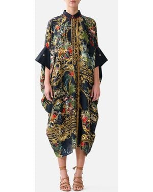CAMILLA Batwing Kaftan Palace Zoology - Green