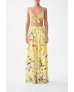 CAMILLA Scalloped Edge Tri Bralette With Bow Front Daisy Chains - Metallic