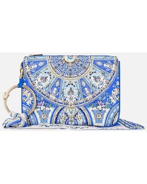 CAMILLA Ring Scarf Clutch Ottoman Opulence - Blue