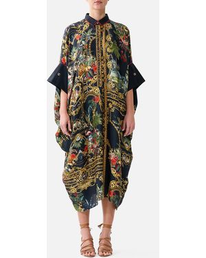 CAMILLA Batwing Kaftan Palace Zoology - Green