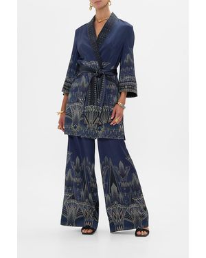 CAMILLA Roll Collar Pajama Jacket The Egypt Effect - Blue