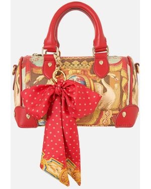 CAMILLA Barrel Bag With Leather Trims Life's Rich Tapestry - Red