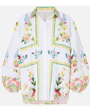 CAMILLA Balloon Sleeve Blouse The Call Of Catalonia - White