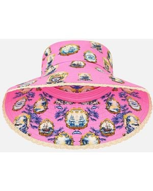 CAMILLA Wide Brim Bucket Hat Salty Splendour - Pink