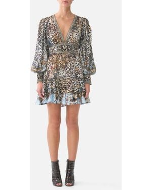 CAMILLA Button Front Frill Dress Fiesta, Siesta, Repeat - Black