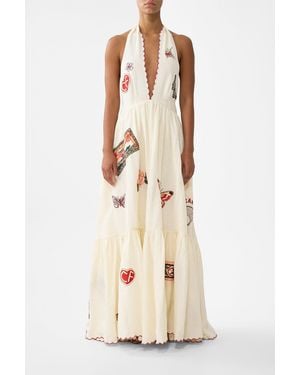 CAMILLA Ruffle Hem Halter Dress High Class Hookah - Natural