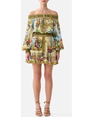 CAMILLA Off Shoulder Short Dress Wanderlust Empire - Yellow