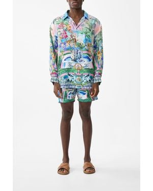 CAMILLA Long Sleeve Oversized Shirt Spirit Of Santa Maria - Blue