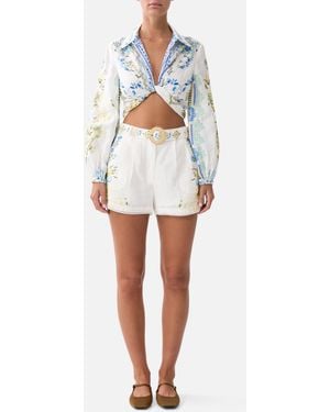 CAMILLA Tuck Front Short My Homespun Heart - Natural