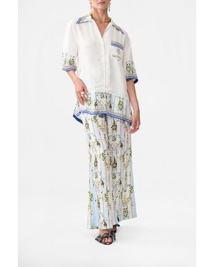 CAMILLA Oversized Shirt With Pocket Venus On A Vespa - White