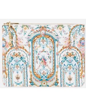CAMILLA Small Canvas Clutch Ballad Of The Bibliothèque - White