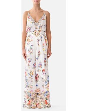 CAMILLA Scarf Belt Wide Leg Pant I Left My Heart - White