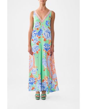 CAMILLA V Neck Flared Jumpsuit Topkapi Pop - White