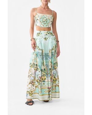 CAMILLA Corset Crop Top Venus On A Vespa - Green